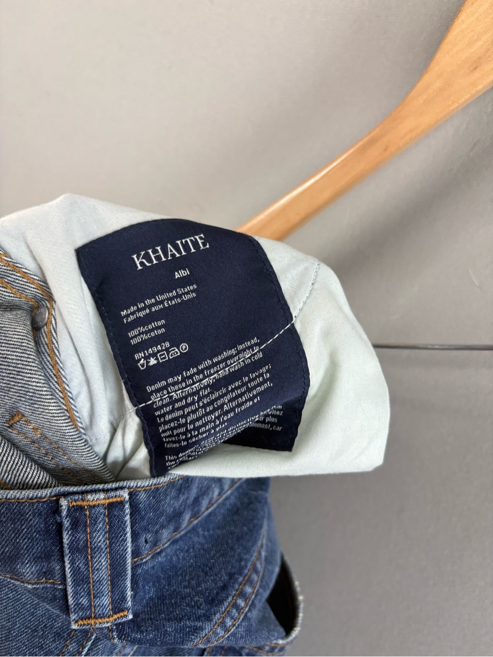 Khaite Albi Cotton Super High Rise Rigid Straight Leg Denim Jeans 27 Read - Picture 6 of 10